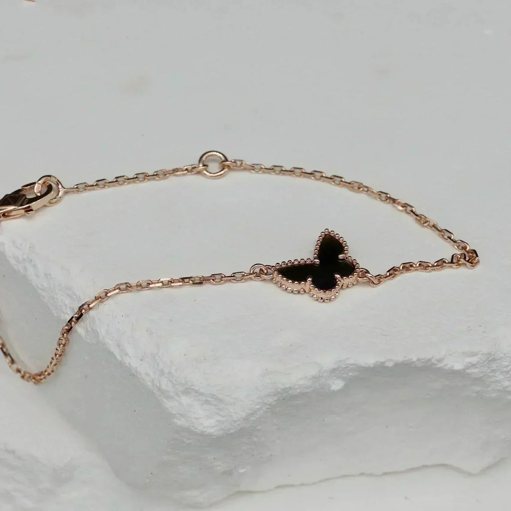 ??MIRA?¡¥BUTTERFLY ONYX  BUTTERFLY BRACELET