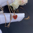 ??MIRA?¡¥SWEET CLOVER CARNELIAN HEART NECKLACE