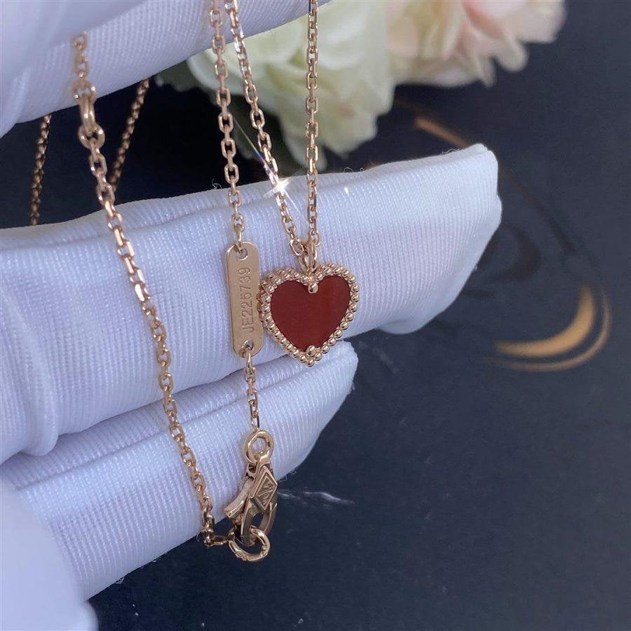 ??MIRA?¡¥SWEET CLOVER CARNELIAN HEART NECKLACE