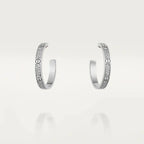 ??MIRA?¡¥LOVE DIAMOND SILVER HOOP EARRINGS