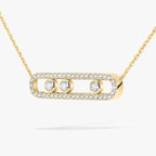 [MIRA]  Move Pave_ Rose Gold Diamond Necklace