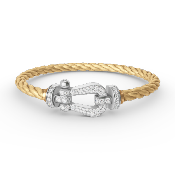 ??MIRA?¡¥FORCE LARGE HORSESHOE FULL DIAMOND BRACELET SILVER