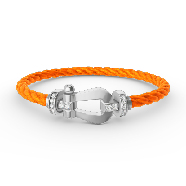 ??MIRA?¡¥FORCE LARGE HORSESHOE HALF DIAMOND BRACELET SILVER