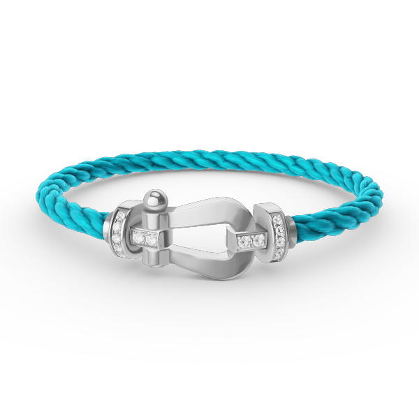 ??MIRA?¡¥FORCE LARGE HORSESHOE HALF DIAMOND BRACELET SILVER