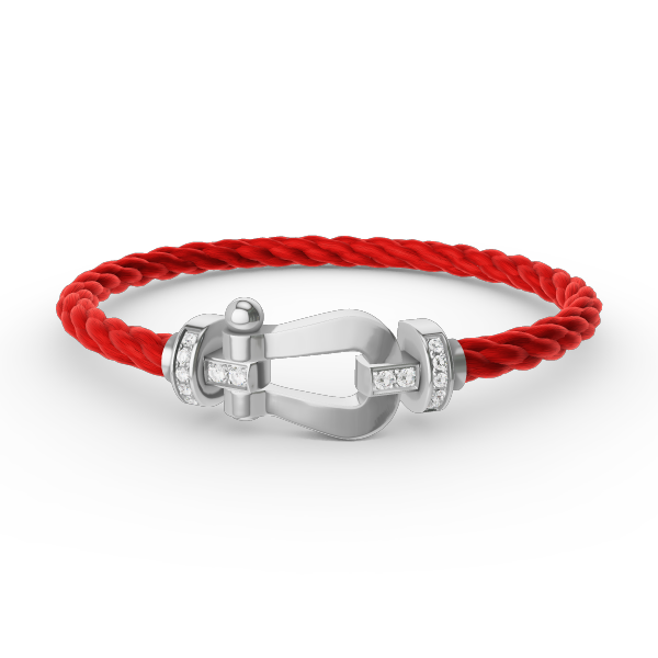 ??MIRA?¡¥FORCE LARGE HORSESHOE HALF DIAMOND BRACELET SILVER