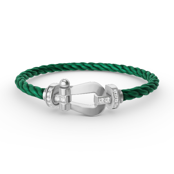 ??MIRA?¡¥FORCE LARGE HORSESHOE HALF DIAMOND BRACELET SILVER