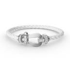 ??MIRA?¡¥FORCE LARGE HORSESHOE HALF DIAMOND BRACELET SILVER