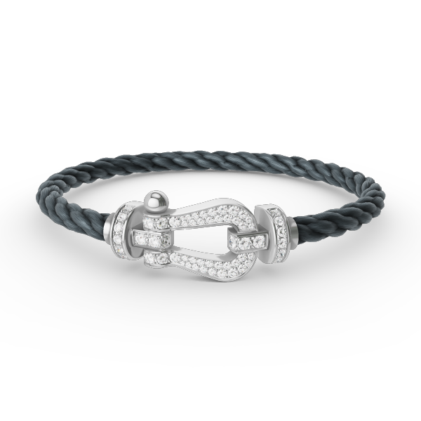 ??MIRA?¡¥FORCE LARGE HORSESHOE FULL DIAMOND BRACELET SILVER