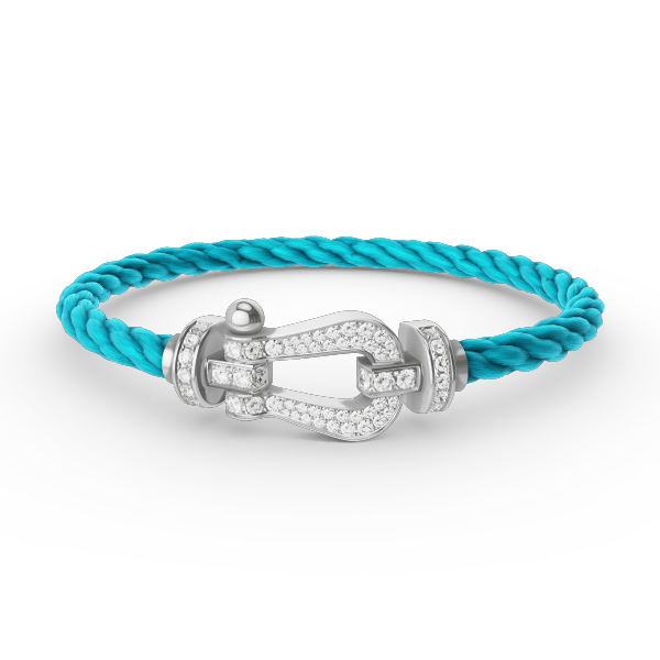??MIRA?¡¥FORCE LARGE HORSESHOE FULL DIAMOND BRACELET SILVER
