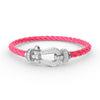 ??MIRA?¡¥FORCE LARGE HORSESHOE FULL DIAMOND BRACELET SILVER