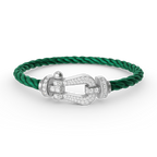 ??MIRA?¡¥FORCE LARGE HORSESHOE FULL DIAMOND BRACELET SILVER